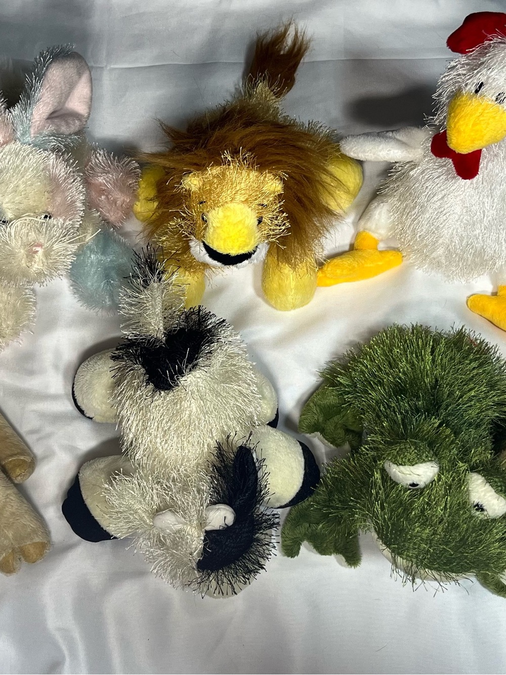 Webkinz Ganz Plush Lot of 7 Bunny Cow Frog Lion Camel Chicken Koi Fish No Codes